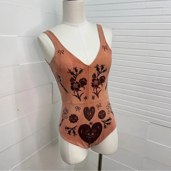 Serpent & Bow Madder Root Dyed Leotard underwear swimsuit - Picture 15 of 15